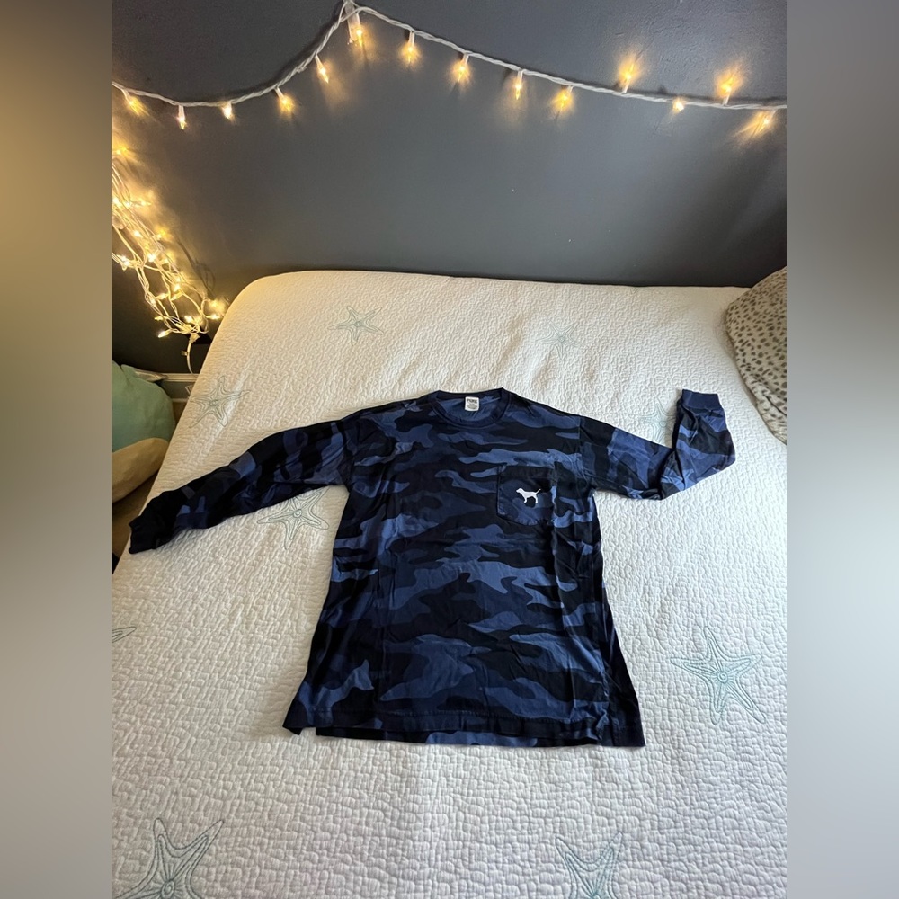 PINK Blue Camo Long Sleeve